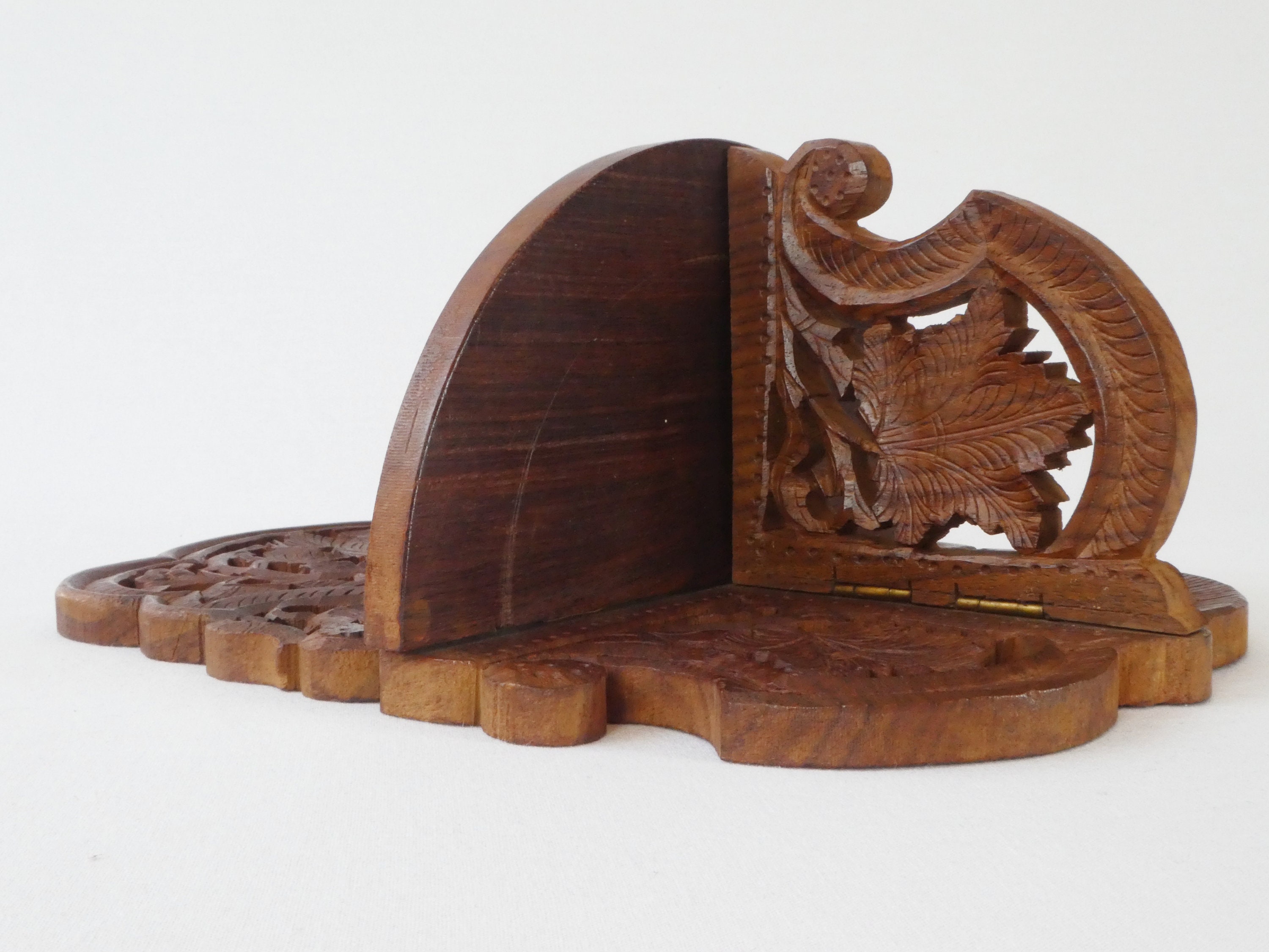 Vintage Carved Wooden Wall Shelf Beautiful Floral Leaf Etsy