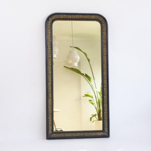 Extra Large Antique French Arched Wooden Mirror, Louis Philippe Carved Gilt wood Wall Mirror, 19th Century Wall Hanging