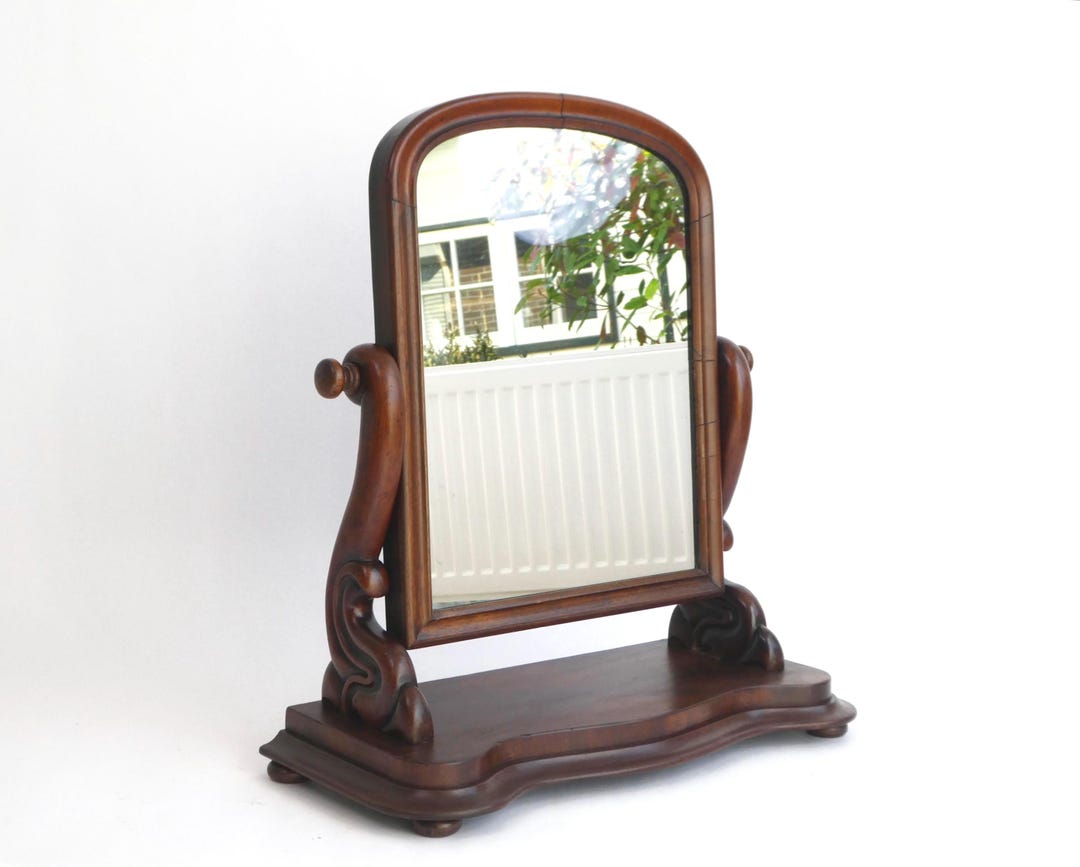 Antique Victorian Wooden Vanity Mirror, Wooden Dressing Mirror ...