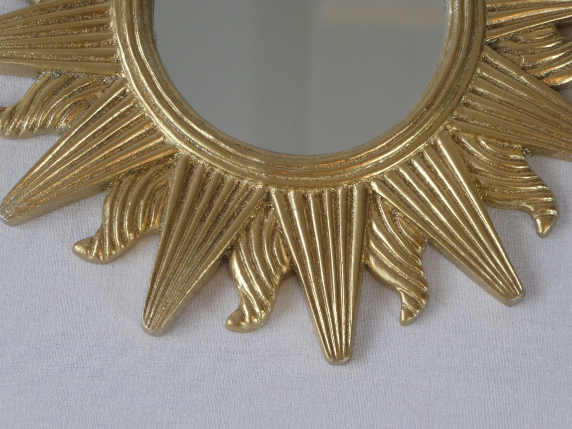 Vintage Kleiner Sunburst Wandspiegel Goldener Niedlich | Etsy