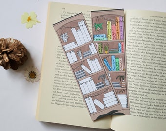 Bookcase Tracker Bookmark Book Tracker Bookmark Selfmade Reading List Eco-friendly