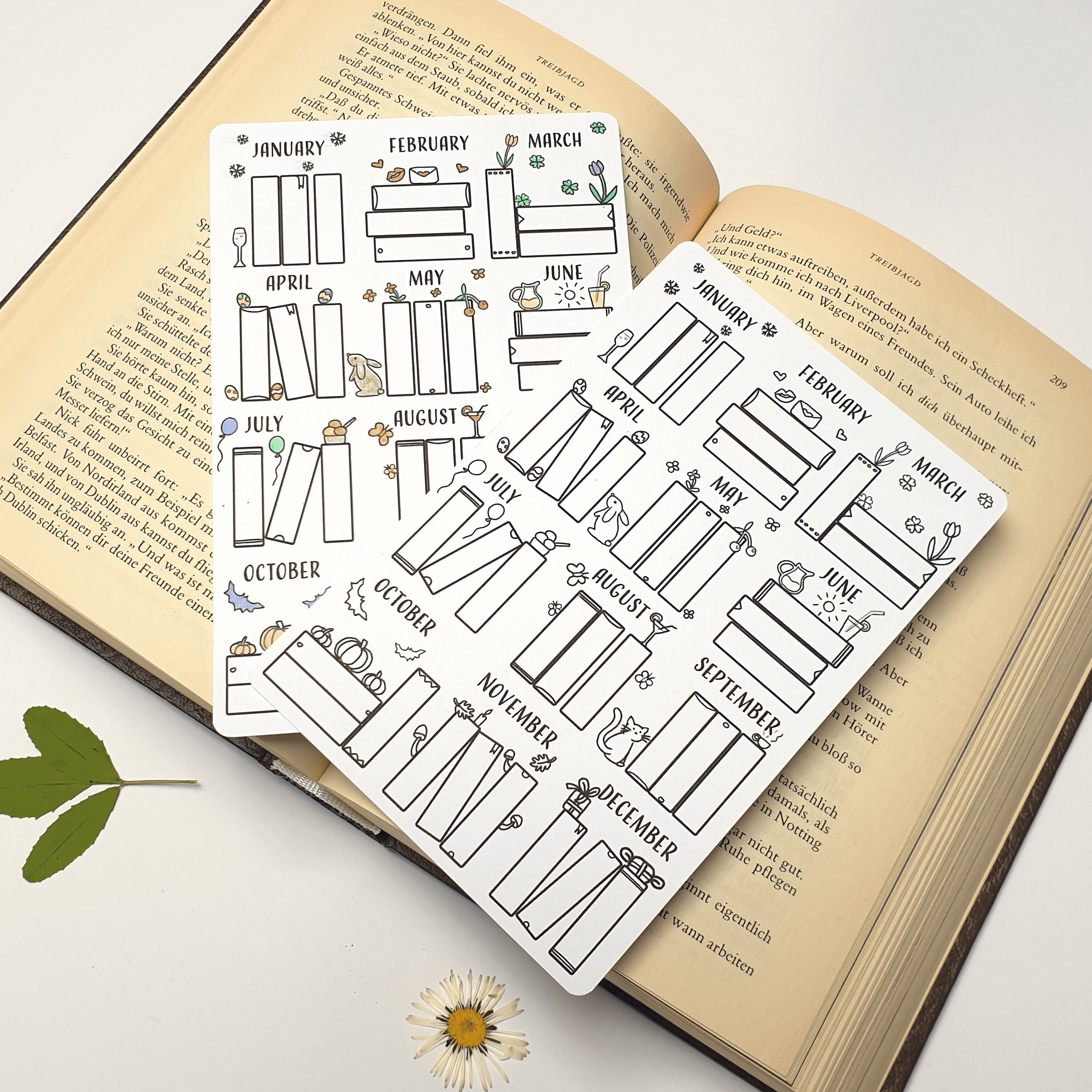 Bookshelf Monthly Reading Tracker Bullet Journal Book Tracker Etsy