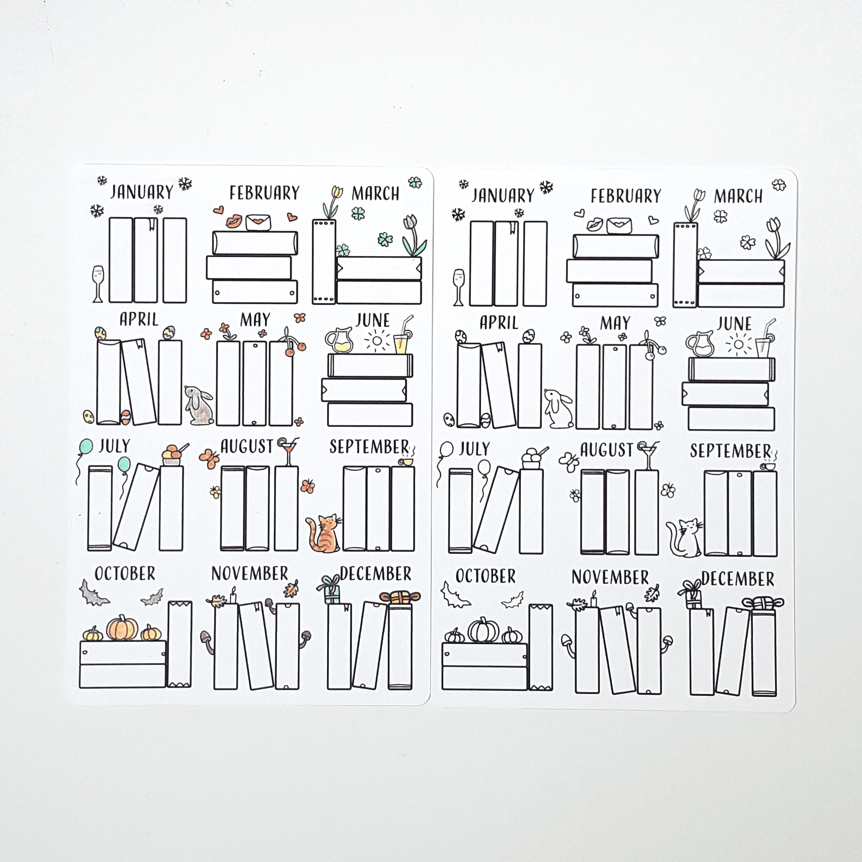 Bookshelf Monthly Reading Tracker Bullet Journal Book Tracker - Etsy