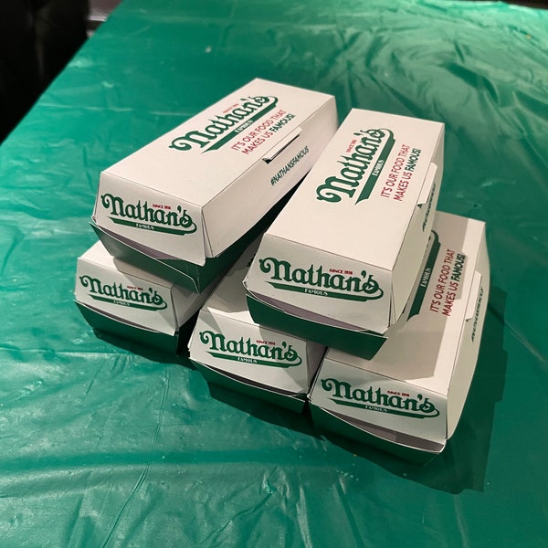 Nathan's Famous Hot Dog Box PRINTABLE DIY, Nathan New York, Coney Island, Hot Dog Package, Hot Dog wrap. La fête de Nathan