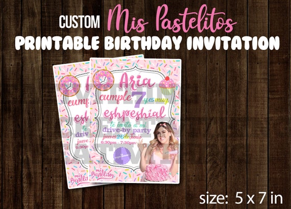 Mis Pastelitos invitación para imprimir personalizada mis de mis pastelitos Mis Pastelitos invitación para imprimir personalizada mis