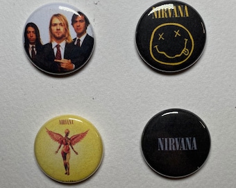 Pin Button Badge Ø25mm 1" Nirvana Kurt Cobain Grunge 
