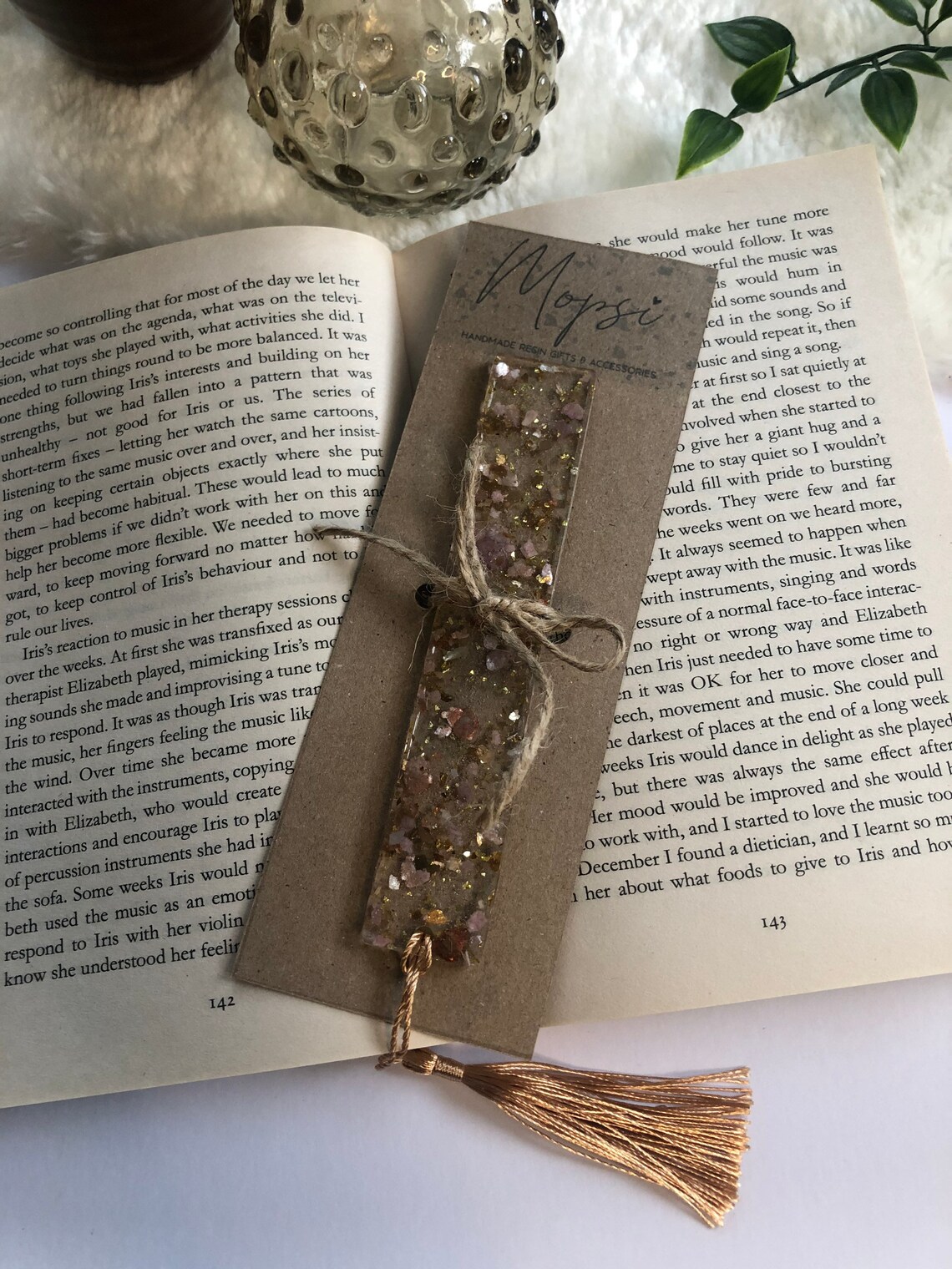 Handmade Resin Bookmark With Gold Tassel Etsy