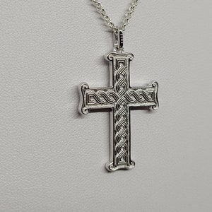 Croatia Cross Pendant Jewellery, Large Traditional Pleter Kriz, Hrvatski Pleter, Croatian Jewelry, Necklace, Privjesak, Sterling Silver