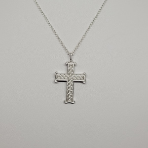 Bijoux pendentif croix de Croatie, petit Pleter traditionnel Kriz, Hrvatski Pleter, bijoux croates, collier, Privjesak, argent sterling