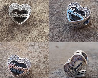 Croacia MAMA Charm Colgante Joyería, Mamá Madre encanto, Joyería croata, Pulsera europea, Collar, Plata de ley, Regalo, Hrvatska