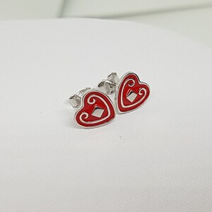 Pendientes de botón con forma de corazón de Croacia Licitar Srce, amuleto croata, joyería, comunión, confirmación, plata de ley, regalo, cumpleaños