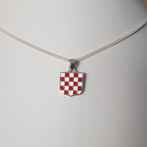 Croatia Pendant Charm, Size SMALL Jewellery, Hrvatska Hrvatski Stari Grb, Croatian Jewelry, for chain or necklace (not included), Silver