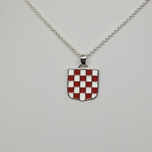 Croatia Pendant Charm, Size LARGE Jewellery, Hrvatska Hrvatski Stari Grb, Croatian Jewelry, for chain or necklace (not included), Silver