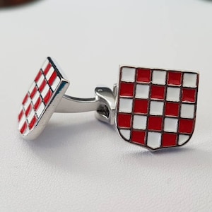 Croatia Cufflinks, Cuff links, Jewellery , Hrvatski Grb, Red White, Sahovnica, Croatian Jewelry, Wedding Gift Groom Groomsman