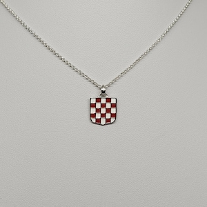 Dije colgante de Croacia, Joyería de tamaño MEDIANO, Hrvatska Hrvatski Stari Grb, Joyería croata, para cadena o collar (no incluido), Plata