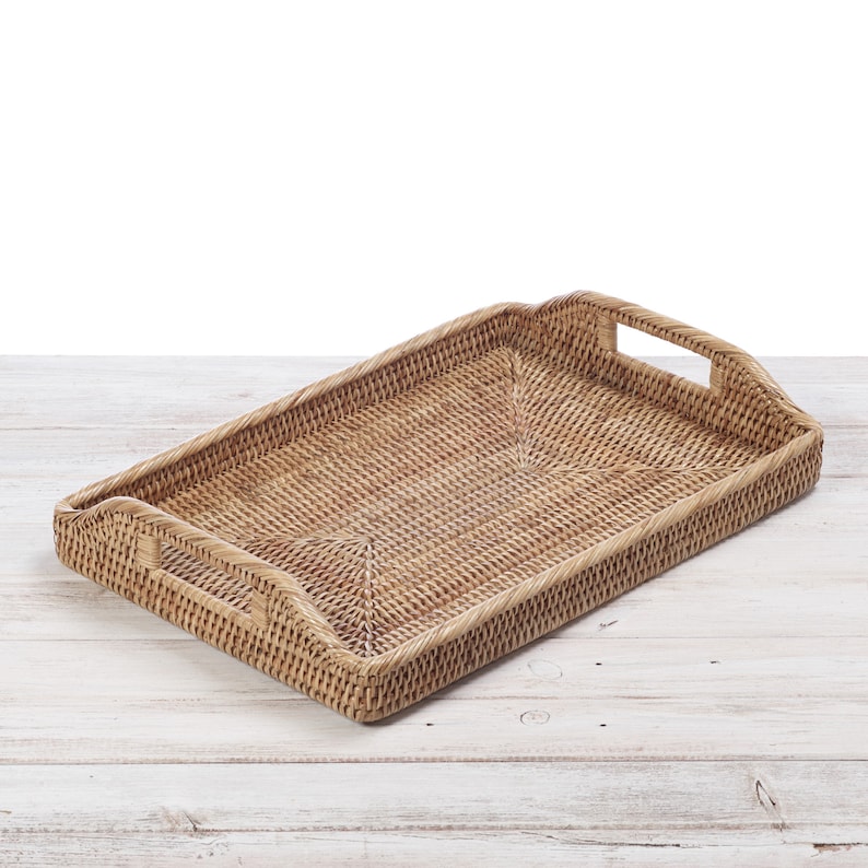 Rattan Rectangular Morning Tray Rattan Serving Tay Handwoven Etsy UK