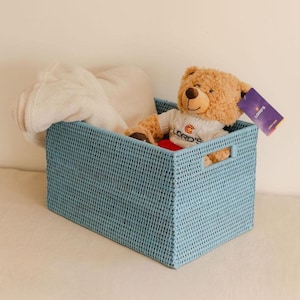 Rattan Classic  Rectangular  Storage Basket -L41X W27 X H25cm ( Hand Woven in Burma )