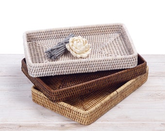 Rattan Small Spa Tray, Hand Woven Tray ( Rectangular)