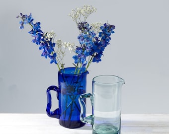 Hand Blown Water Glass Jug / Water Carafe