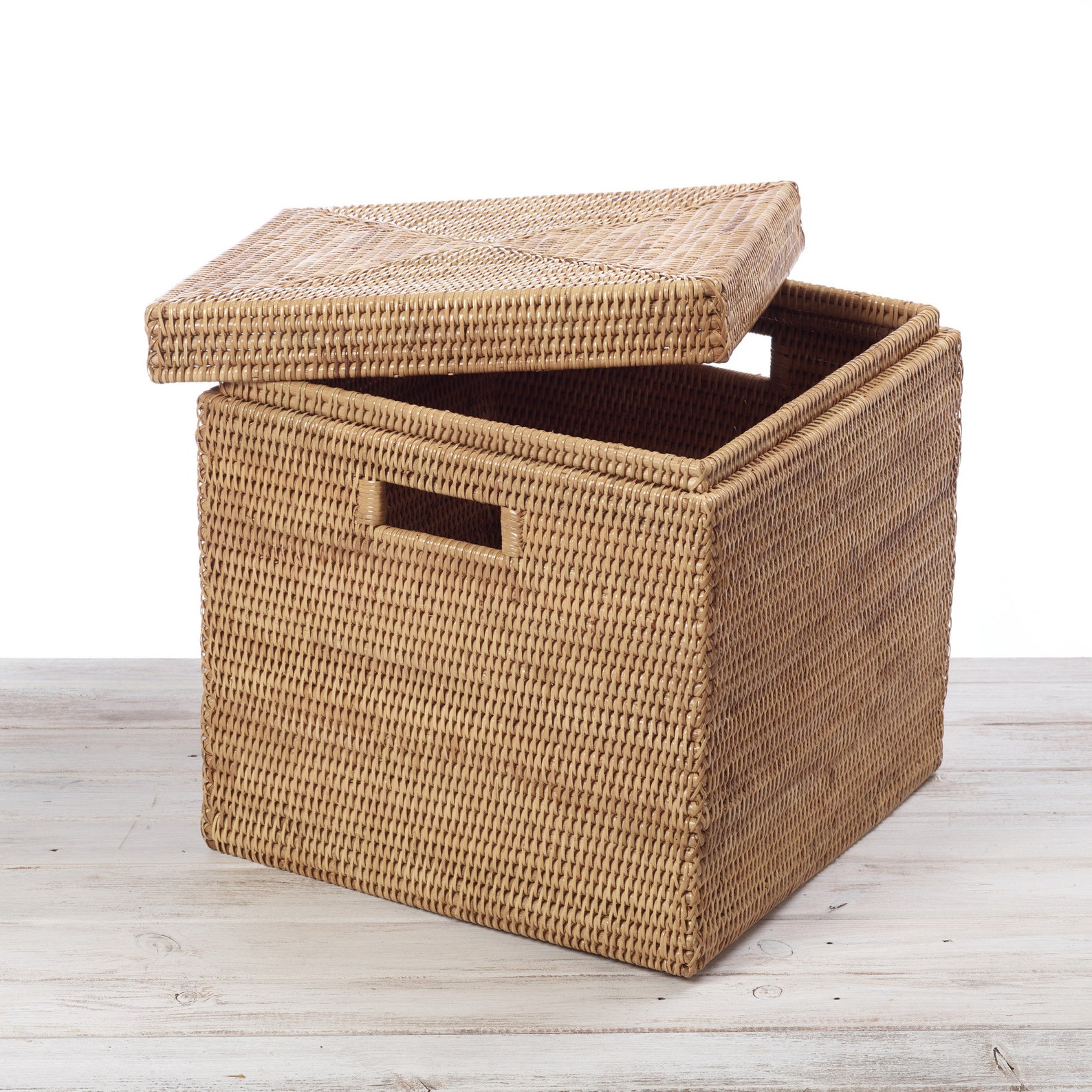 Square Rattan Storage Box with Lid L 38 x W38 x H38cm Etsy