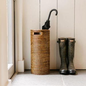 Round Rattan Umbrella Basket- D24  x H54 cm