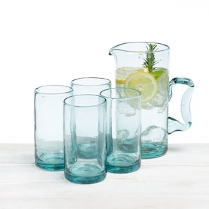 Recycled and Hand Blown Tumbler Glass, Drinking Water Glass