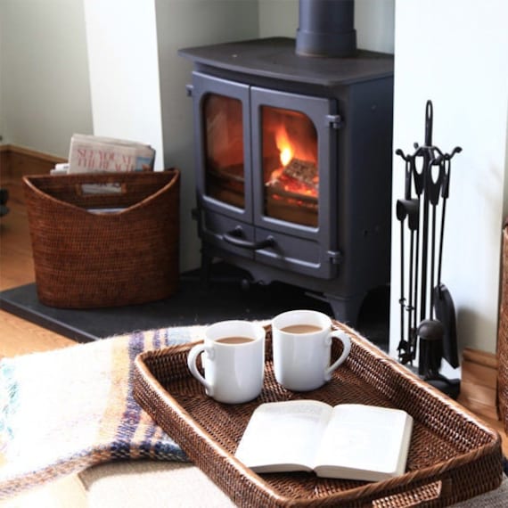Rattan Newspaper Holder Rattan Magazine Basket L37 X W23 X - Etsy
