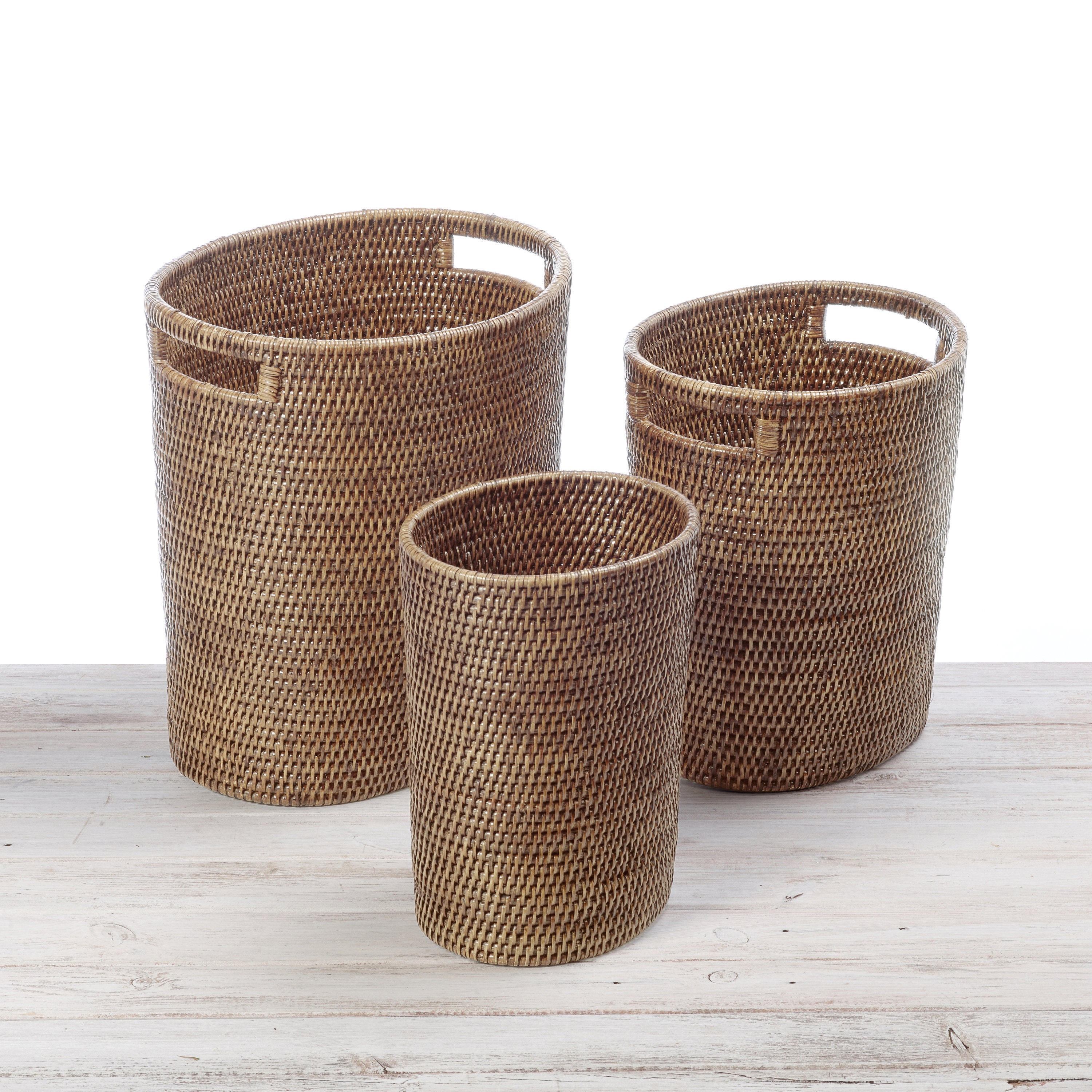 Drop-In Rectangular Wicker Waste Basket with Metal Liner – The Basket Lady