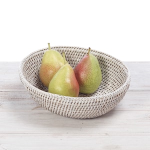 URU Rattan Oval Baskets (Set of 2) - L 24LX W19 X H7  (L)  and  L20 X W16X H 6cm( S)