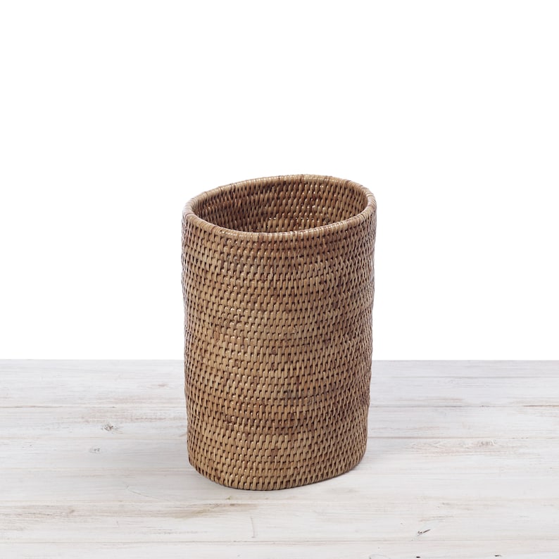 Oval Rattan Paper Bin Rattan Waste Bin Rattan Waste Basket Etsy UK