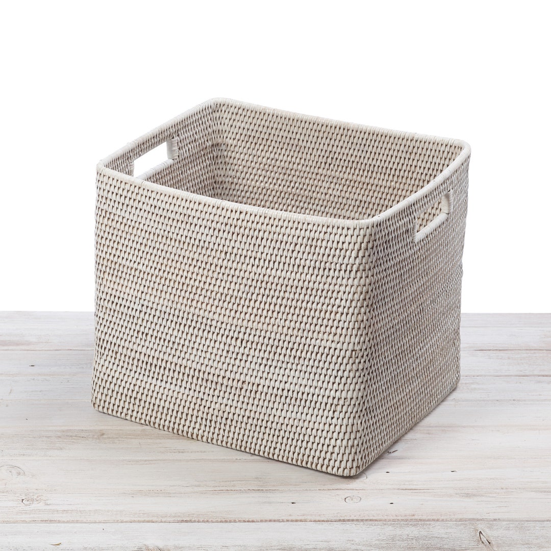 Rattan Large Tall Drawer Storage Basket L37cmx W32cm X H32cm Hand Woven in Burma Etsy