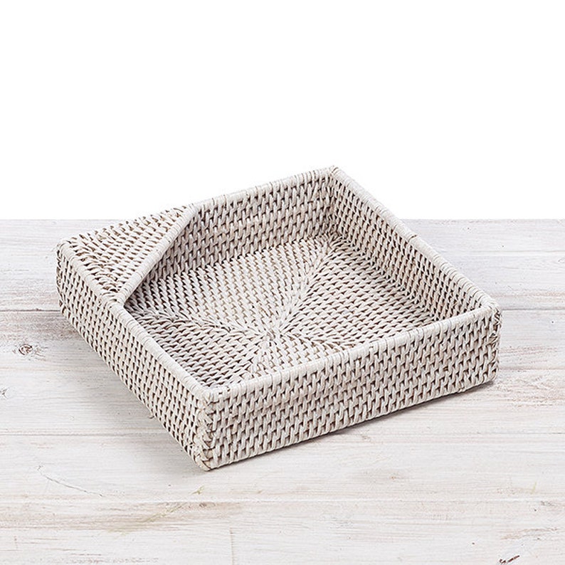 Rattan Square Napkin Holder L19 x W19 x H6cm Small L22.5 Etsy