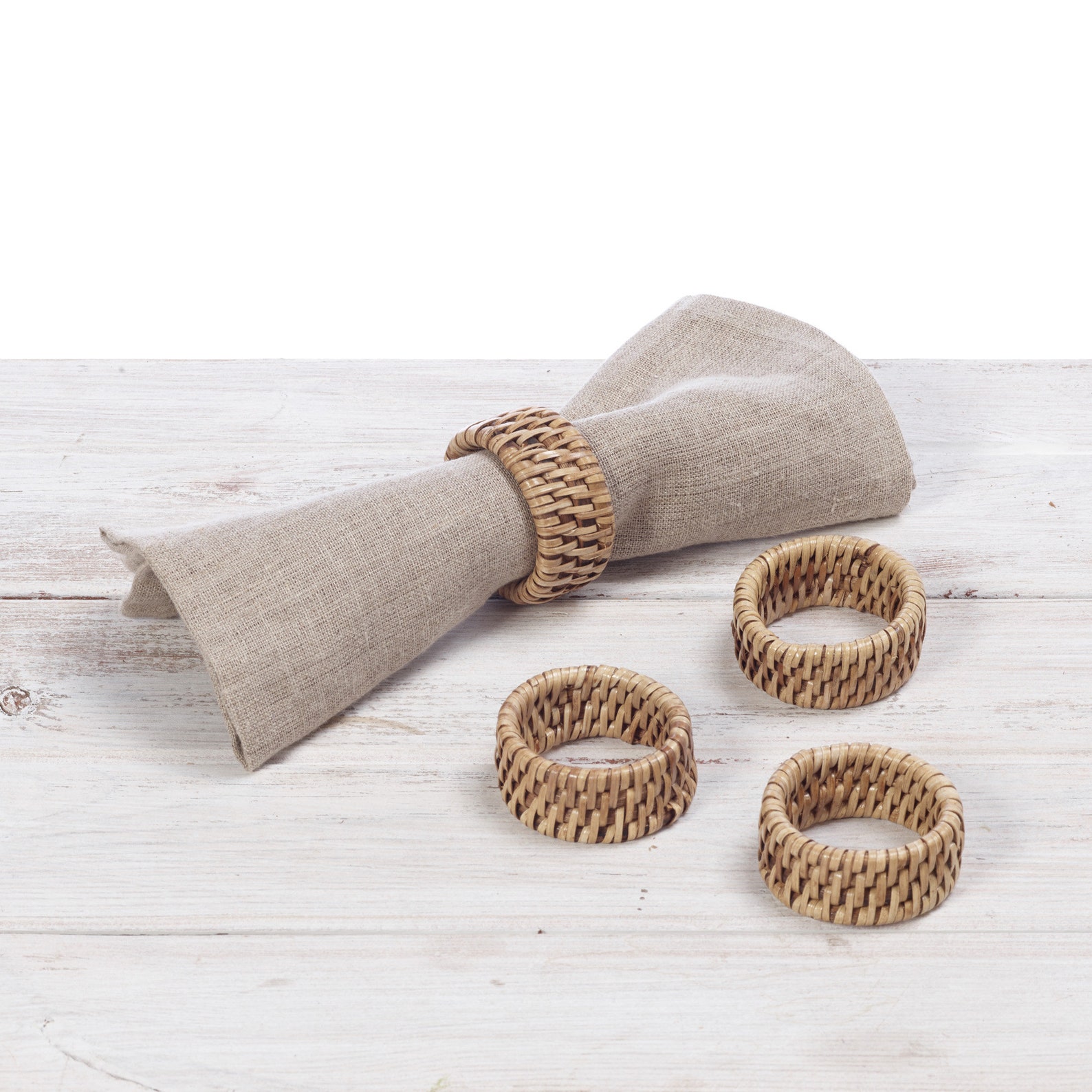 Rattan Round Napkin Ring Napkin Holder Set of 4 Dia 5 x H Etsy