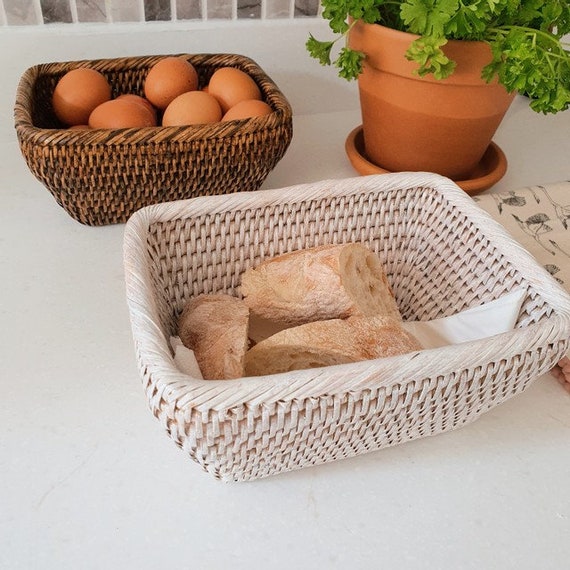 Mini cestino per il pane in rattan, piccolo cestino portaoggetti, cestino  per il pane intrecciato a mano L20 X L15 X H10 cm -  Italia