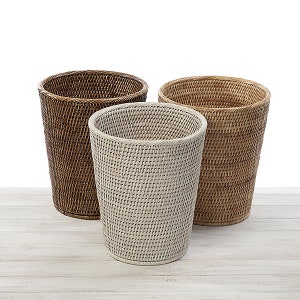 Rattan Classic Paper Bin/ Waste Bin - Standard Size  Dia 25/18 x H 29cm