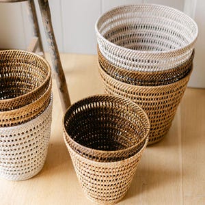Rattan Open Weave  Paper Bin/ Waste Bin  ( Large, Medium and Small )
