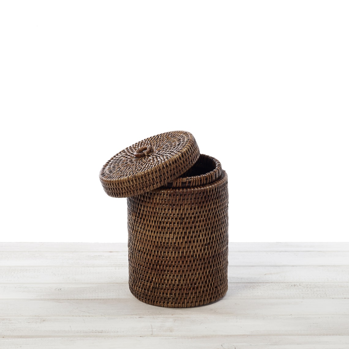 Rattan Small Cylinder Bathroom Bin/ Rattan Cylinder Paper Bin - Etsy