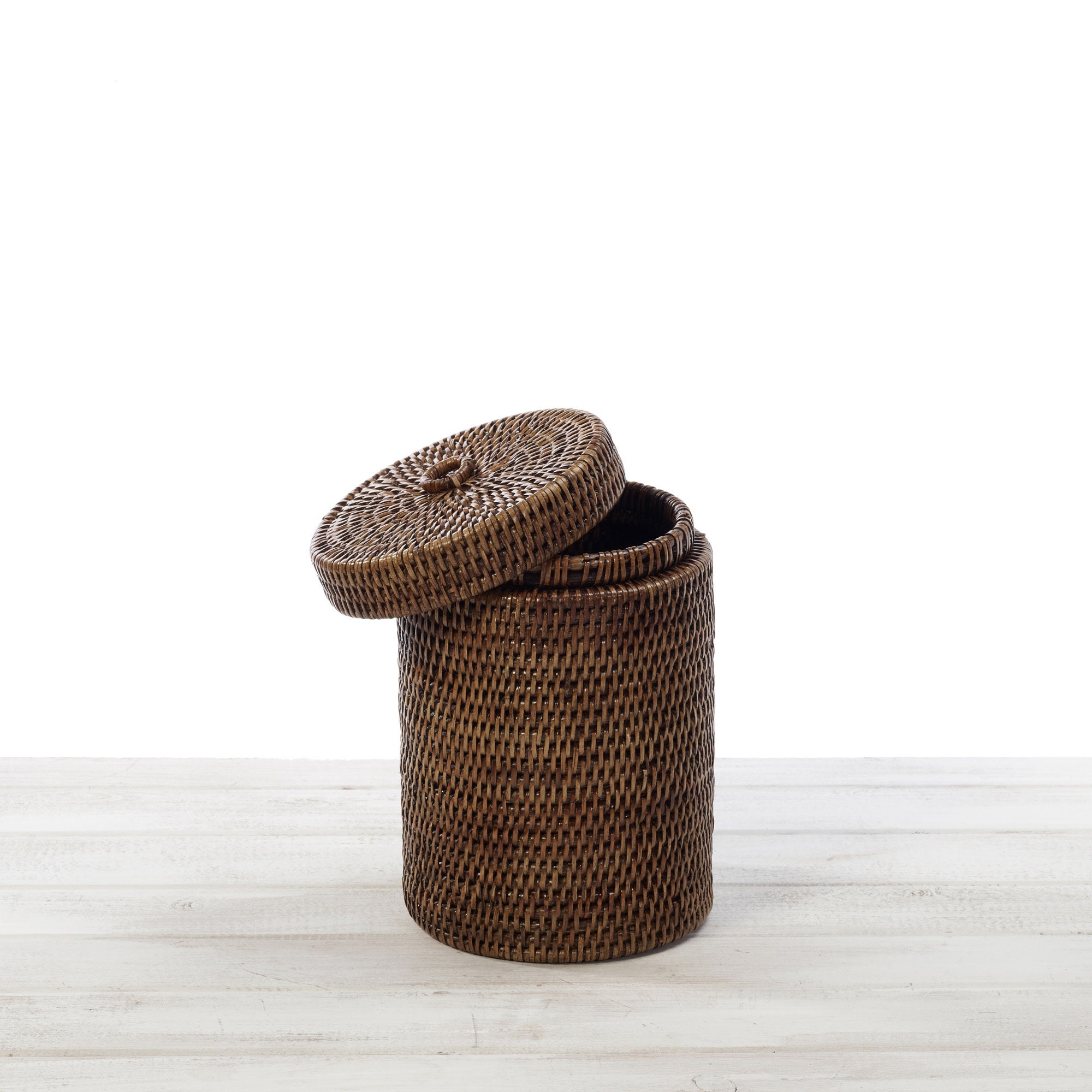 Rattan Small Cylinder Bathroom Bin/ Rattan Cylinder Paper Bin Etsy UK