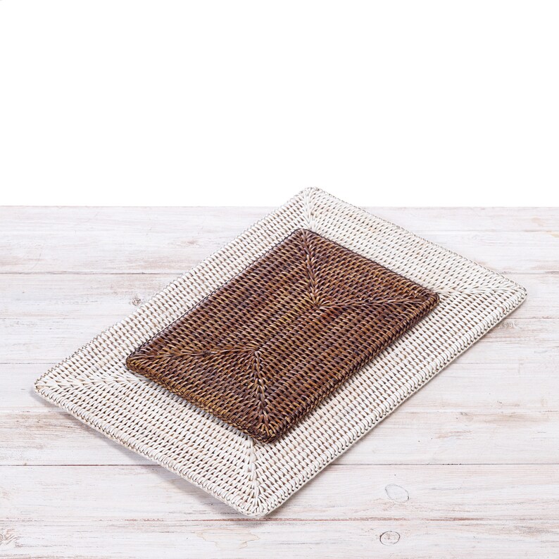 Rattan Rectangular Placemat Large/and Small Handwoven in Etsy
