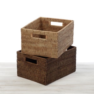 Rattan Rectangular Storage Basket Large/Small image 2