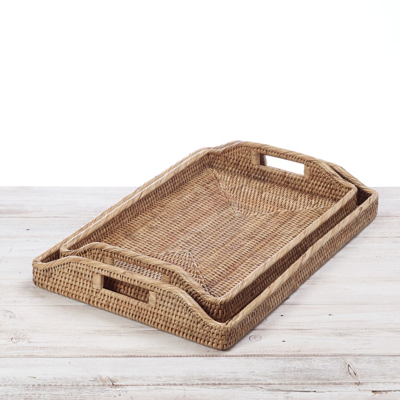 Rattan Rectangular Morning Tray Rattan Serving Tay Handwoven Etsy UK