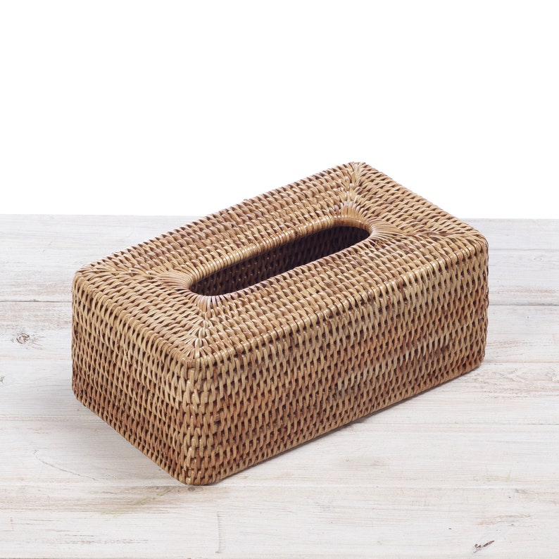 Rattan Tissue Box Cover Rectangular Shape L 25cm X W 14cm X H 10cm image 4