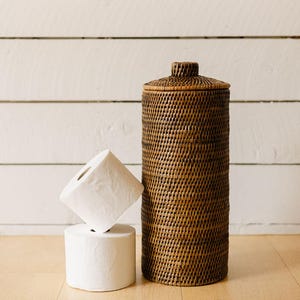 Rattan paper towel holder best sale
