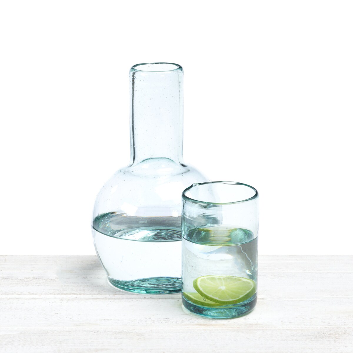 Recycled Handblown Bedside Water Carafe Set (with Glass )- Recycled Clear Colour - Etsy