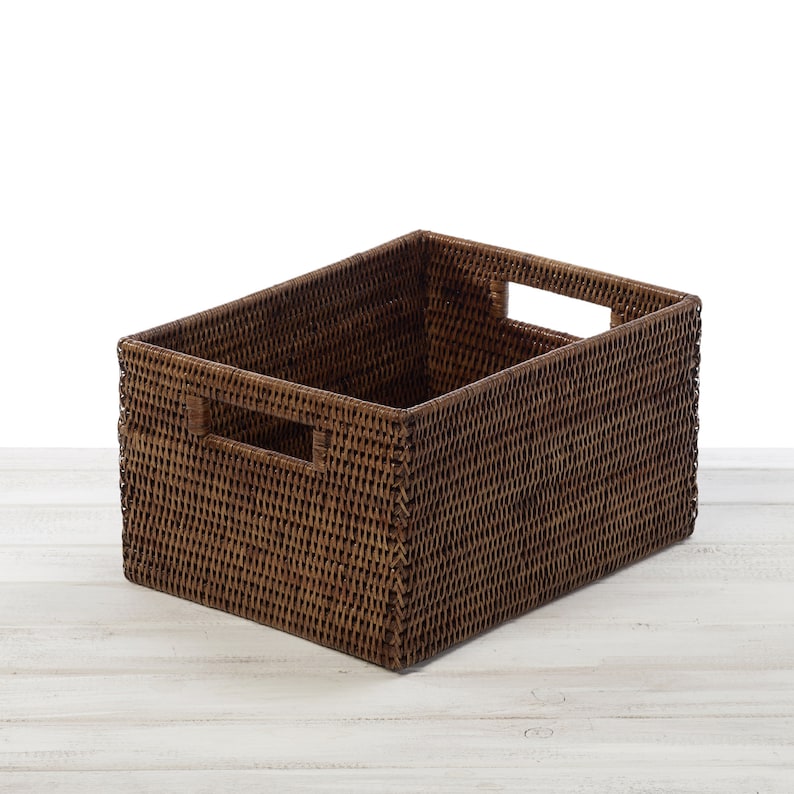 Rattan Rectangular Storage Basket Large/Small image 3