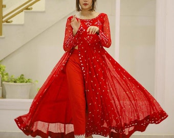mirror work long gown