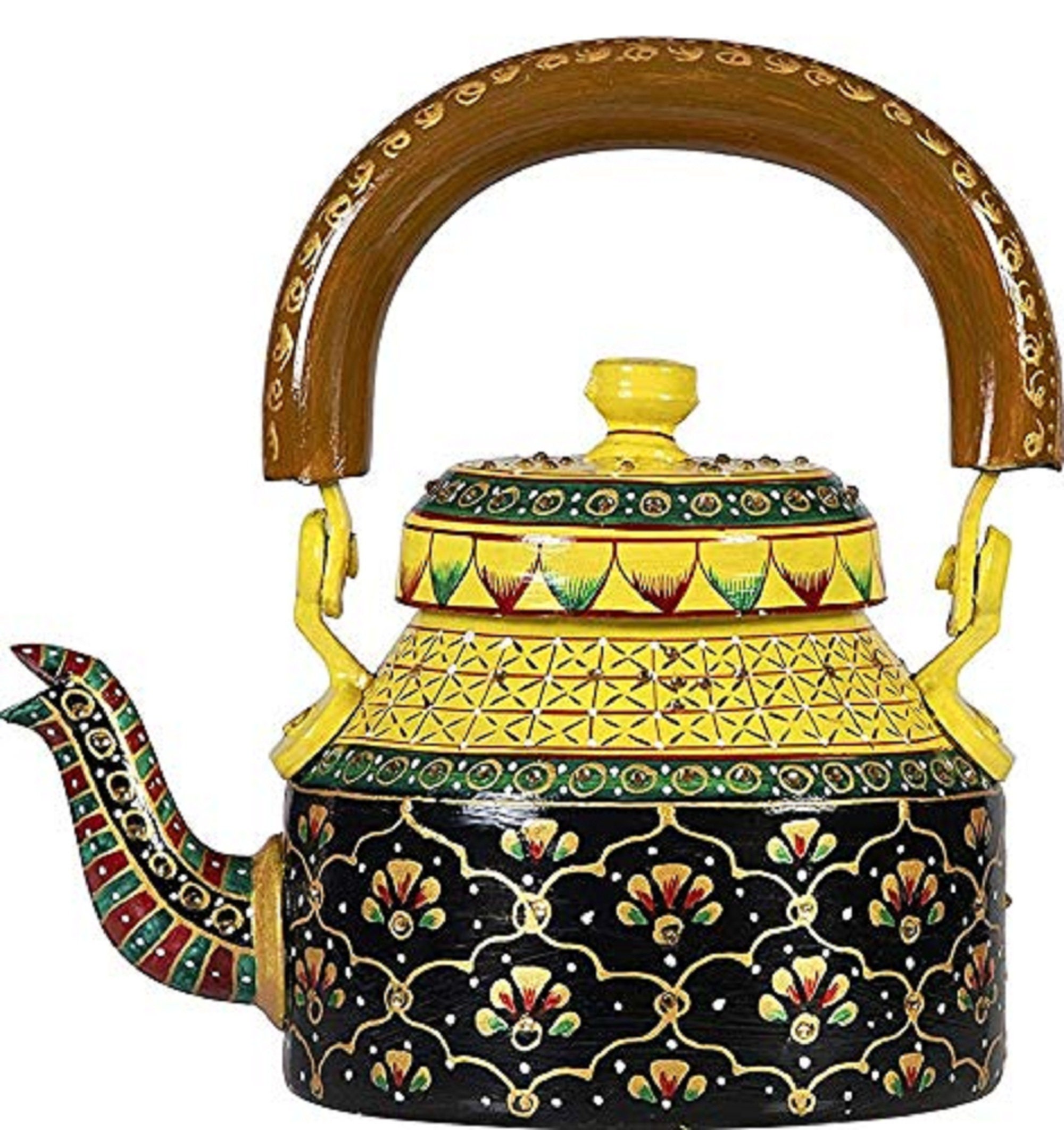 Indian Decorative Hand Painted Aluminum Tea Kettle With 6 Etsy