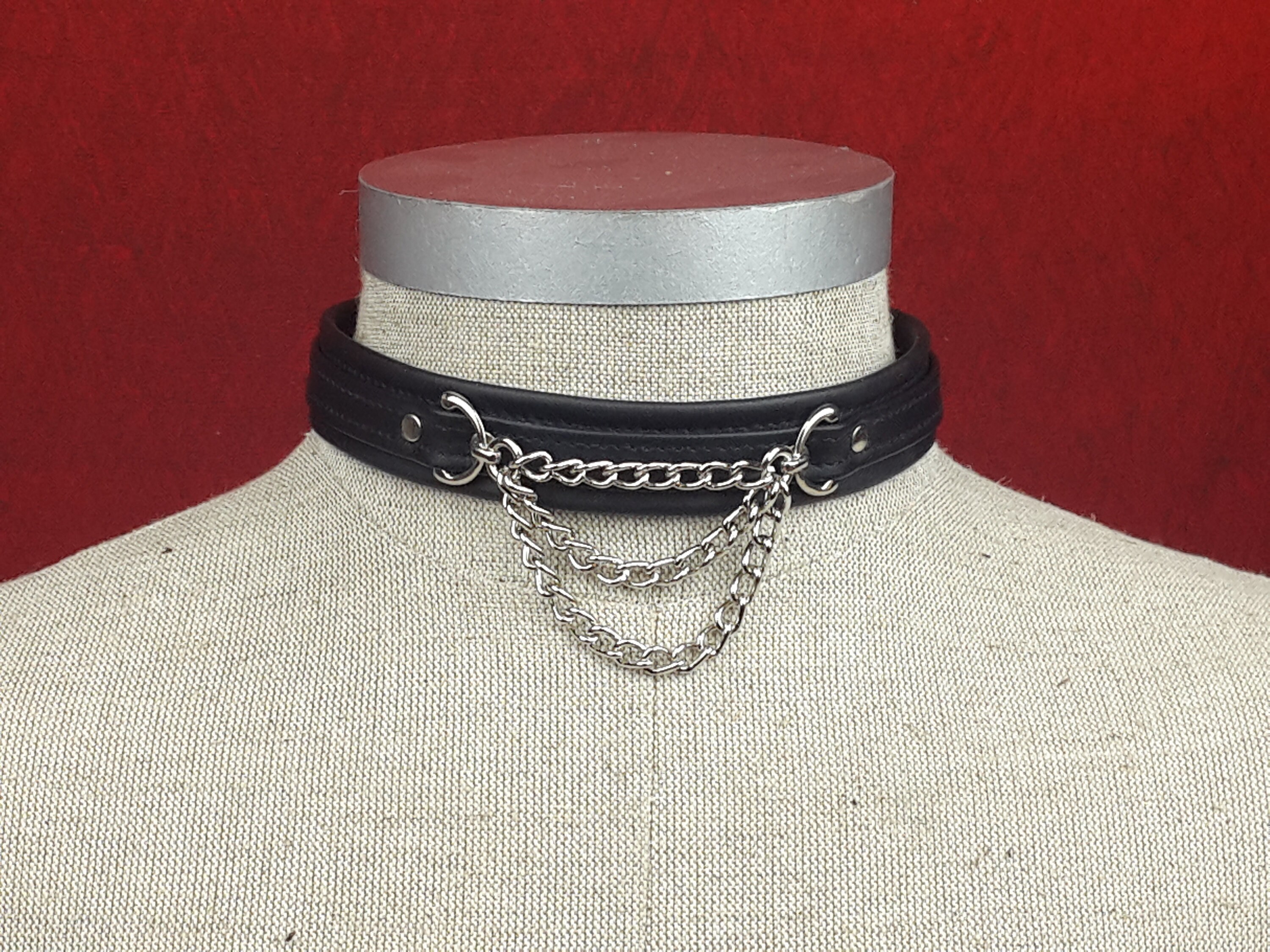 Gothic Leather Chokers/collars With Crossheart and Lace - Etsy