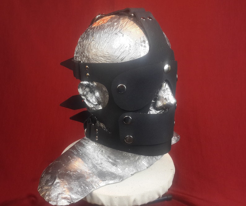 Heavy Rubber face mask with detachable eye and mouth covers also available in leather. 