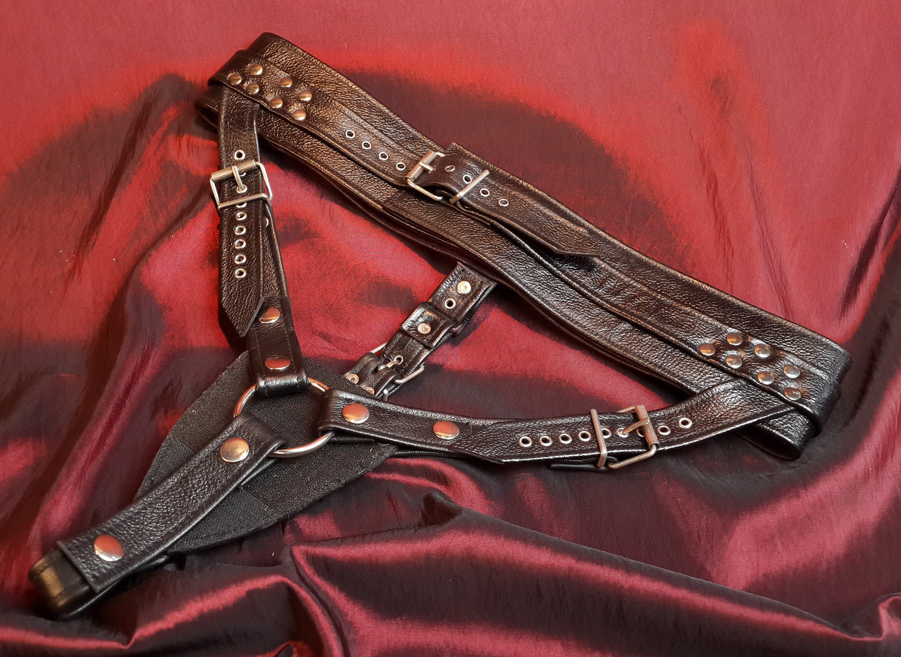 Heavy Leather Strap on Harness With Detatchable Oring Belts. Etsy